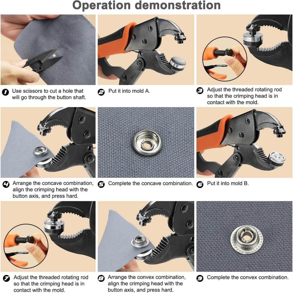 Snap Plier Setter - Heavy Duty Metal Snap Fastener Pliers