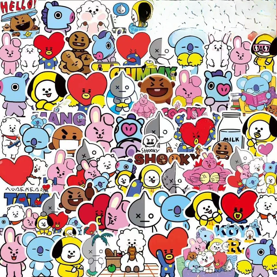 Kawaii BT21 Stickers Suitcases - Evoker Cosplay Prop 评论和价格
