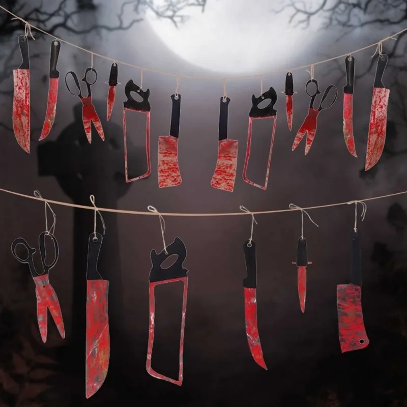 1-10Sets Halloween Blood Knife - Cosplay Prop Knife 评论和价格