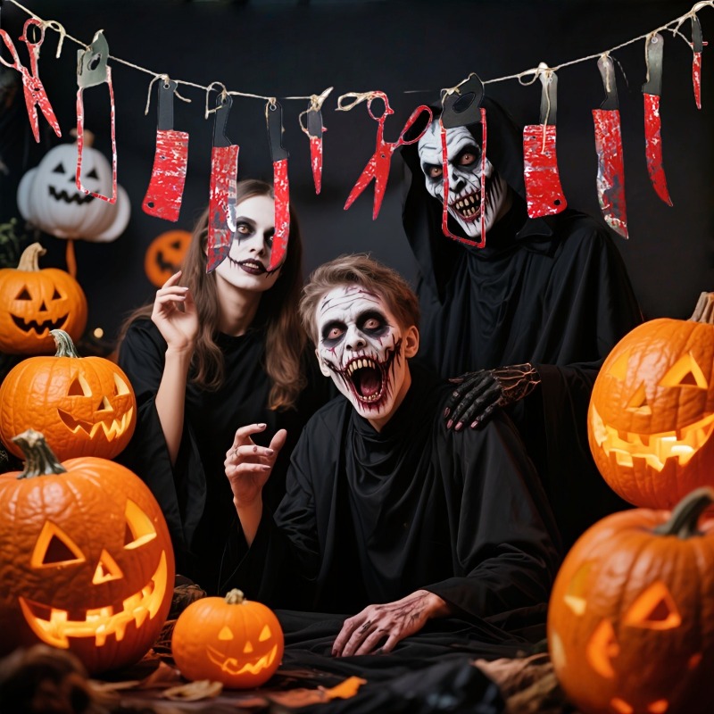 1-10Sets Halloween Blood Knife - Cosplay Prop Knife 评论和价格