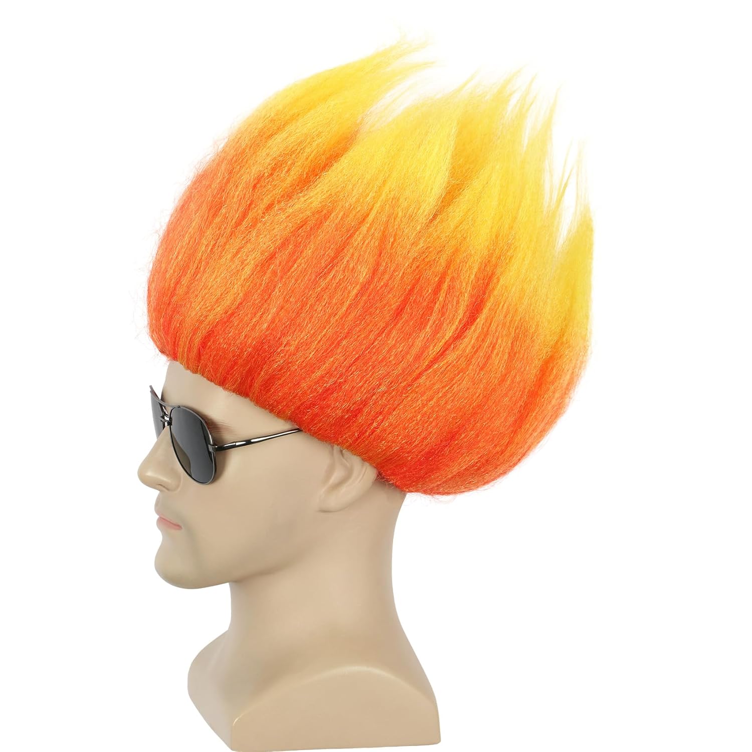 Short Orange Wig Spiky Anime W - Cosplay Flame Prop 评论和价格