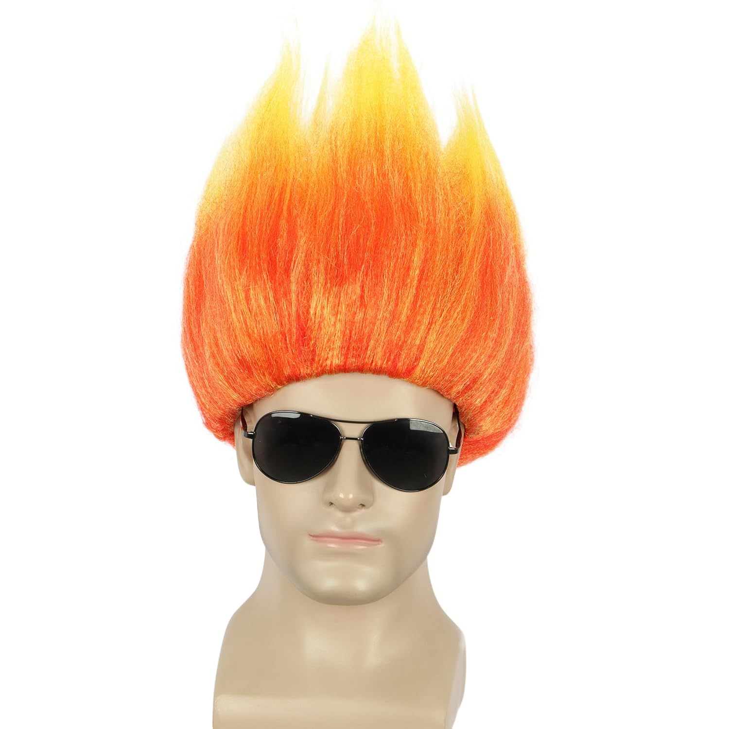 Short Orange Wig Spiky Anime W - Cosplay Flame Prop 评论和价格