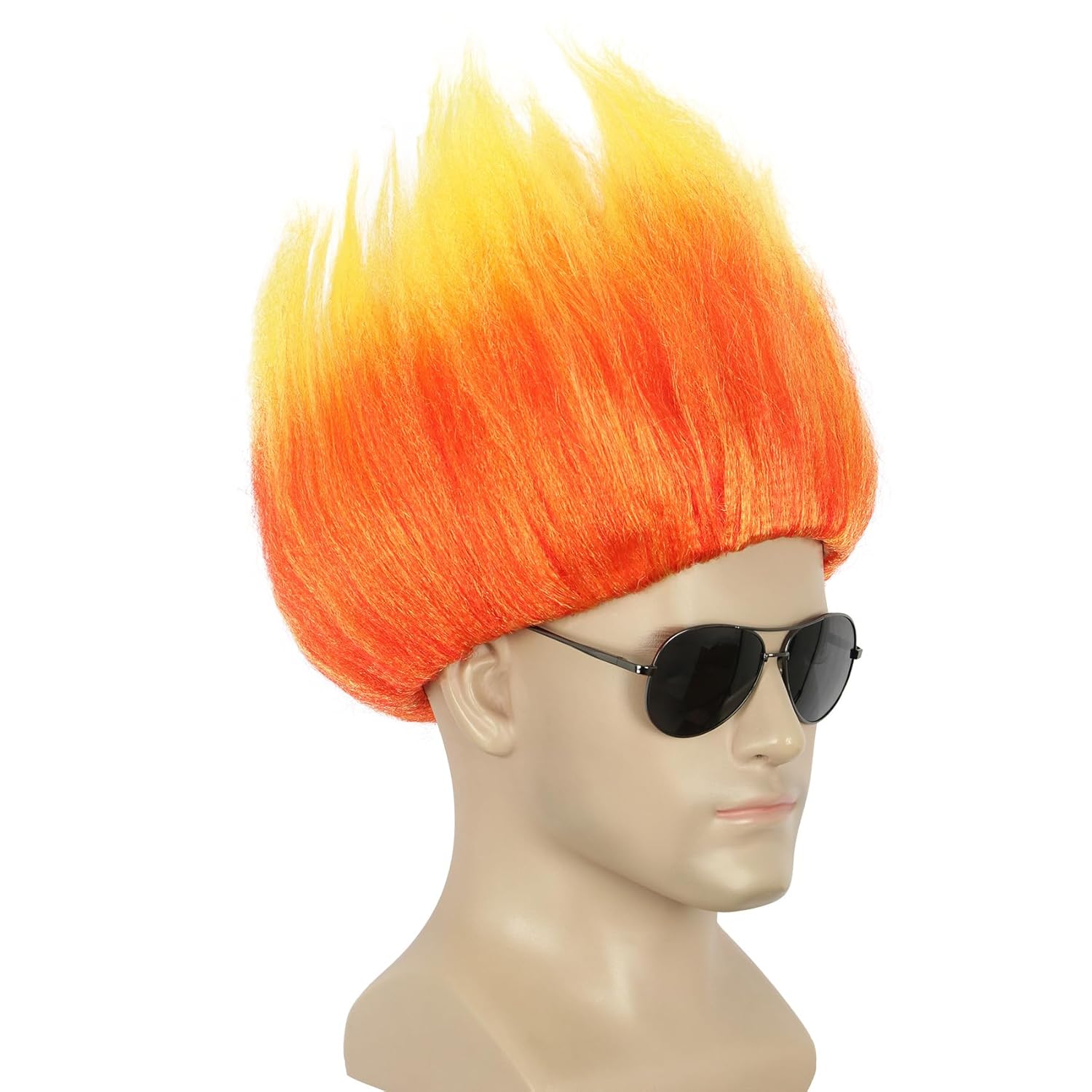 Short Orange Wig Spiky Anime W - Cosplay Flame Prop 评论和价格