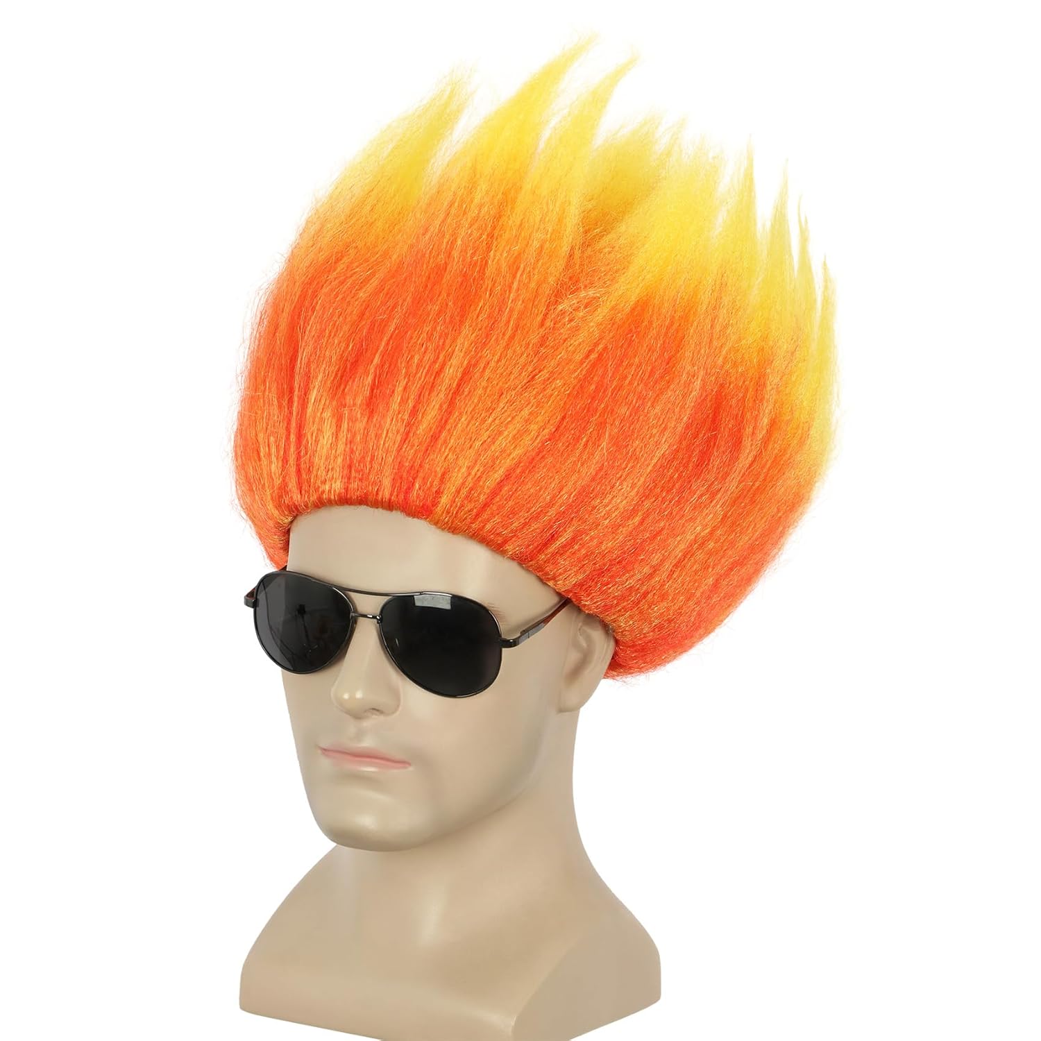 Short Orange Wig Spiky Anime W - Cosplay Flame Prop 评论和价格